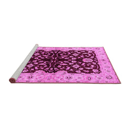 Sideview of Machine Washable Oriental Pink Industrial Rug, wshurb2863pnk