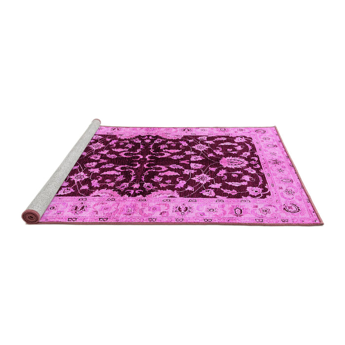Sideview of Machine Washable Oriental Pink Industrial Rug, wshurb2863pnk