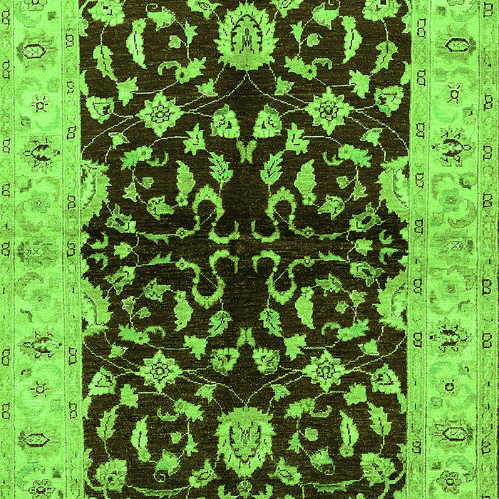 Machine Washable Oriental Green Industrial Area Rugs, wshurb2863grn