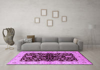 Machine Washable Oriental Purple Industrial Rug, wshurb2863pur