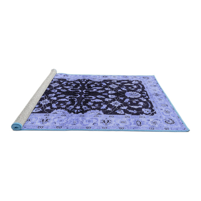 Sideview of Machine Washable Oriental Blue Industrial Rug, wshurb2863blu