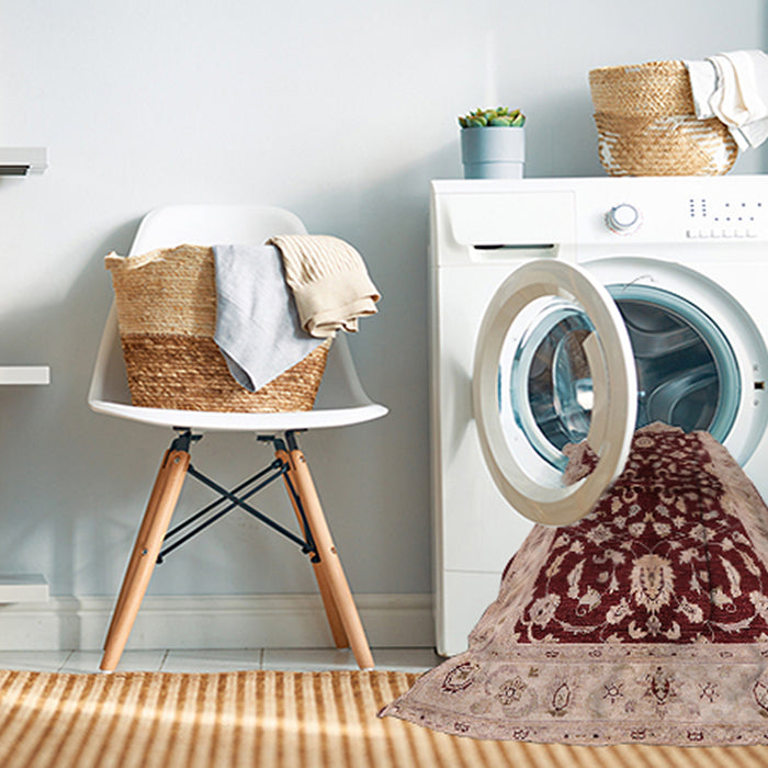 Machine Washable Industrial Modern Pastel Orange Rug in a Washing Machine, wshurb2863