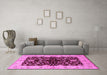 Machine Washable Oriental Pink Industrial Rug in a Living Room, wshurb2863pnk