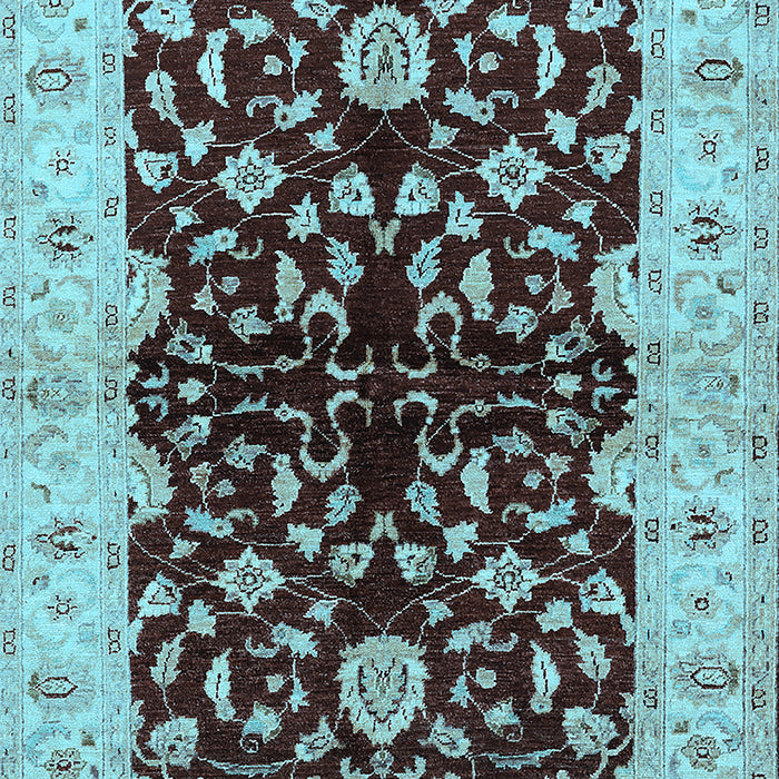 Machine Washable Oriental Light Blue Industrial Rug, wshurb2863lblu