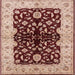 Square Mid-Century Modern Pastel Orange Oriental Rug, urb2863