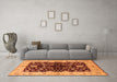 Machine Washable Oriental Orange Industrial Area Rugs in a Living Room, wshurb2863org