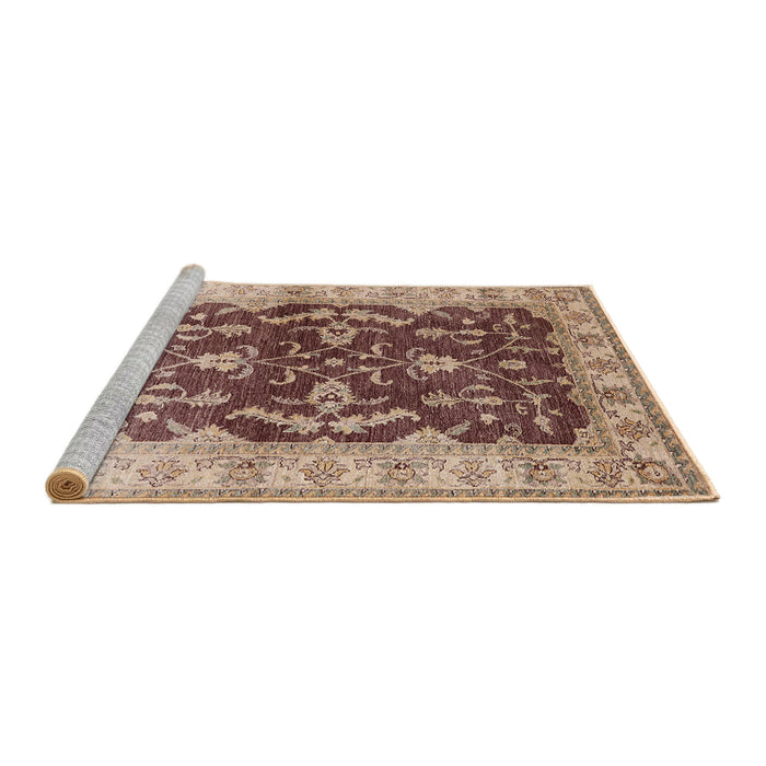 Sideview of Machine Washable Industrial Modern Chestnut Brown Rug, wshurb2864