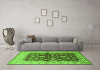 Machine Washable Oriental Green Industrial Rug, wshurb2864grn