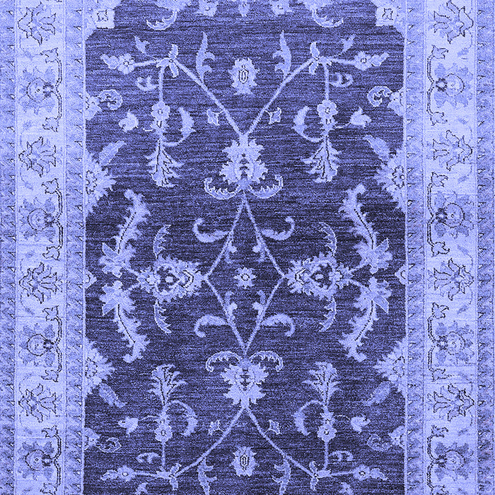 Machine Washable Oriental Blue Industrial Rug, wshurb2864blu