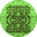 Round Oriental Green Industrial Rug, urb2864grn