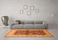 Machine Washable Oriental Orange Industrial Rug, wshurb2864org