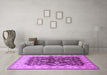 Machine Washable Oriental Purple Industrial Area Rugs in a Living Room, wshurb2864pur