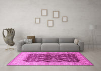 Machine Washable Oriental Pink Industrial Rug, wshurb2864pnk