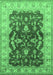 Machine Washable Oriental Emerald Green Industrial Area Rugs, wshurb2864emgrn