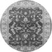 Round Oriental Gray Industrial Rug, urb2864gry