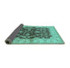 Sideview of Oriental Turquoise Industrial Rug, urb2864turq