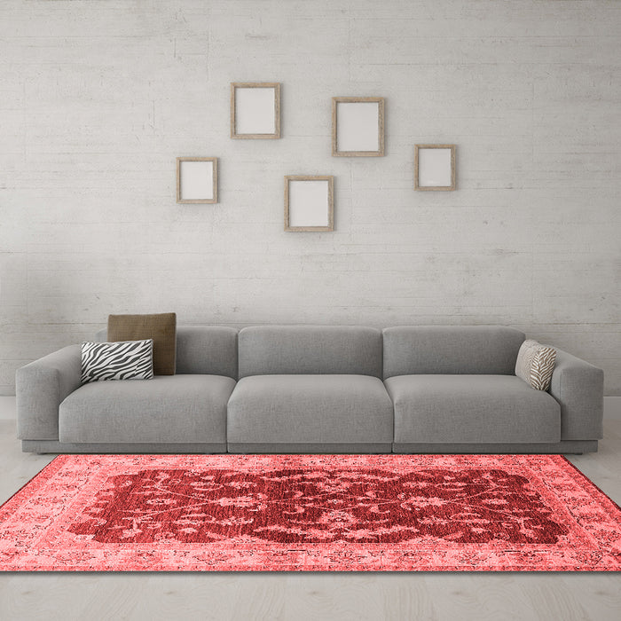 Industrial Red Washable Rugs