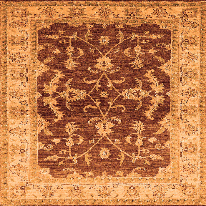 Square Oriental Orange Industrial Rug, urb2864org
