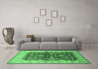 Machine Washable Oriental Emerald Green Industrial Rug, wshurb2864emgrn