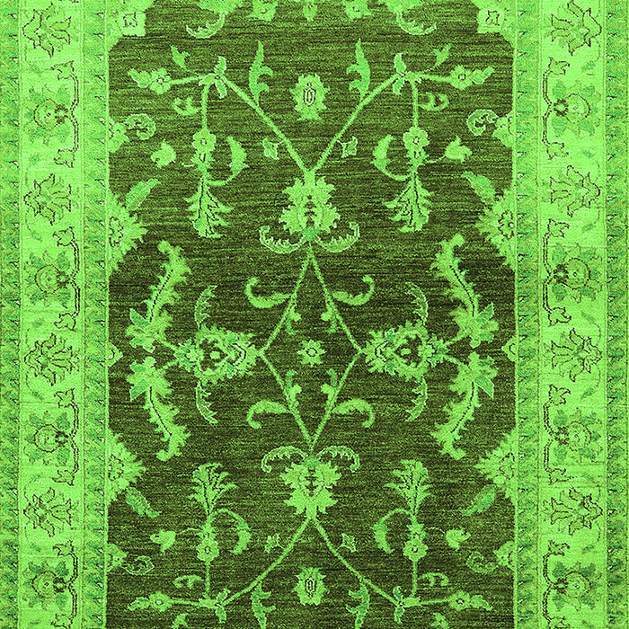 Machine Washable Oriental Green Industrial Area Rugs, wshurb2864grn