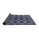 Sideview of Mid-Century Modern Dark Blue Grey Blue Oriental Rug, urb2865