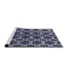 Sideview of Machine Washable Industrial Modern Dark Blue Grey Blue Rug, wshurb2865