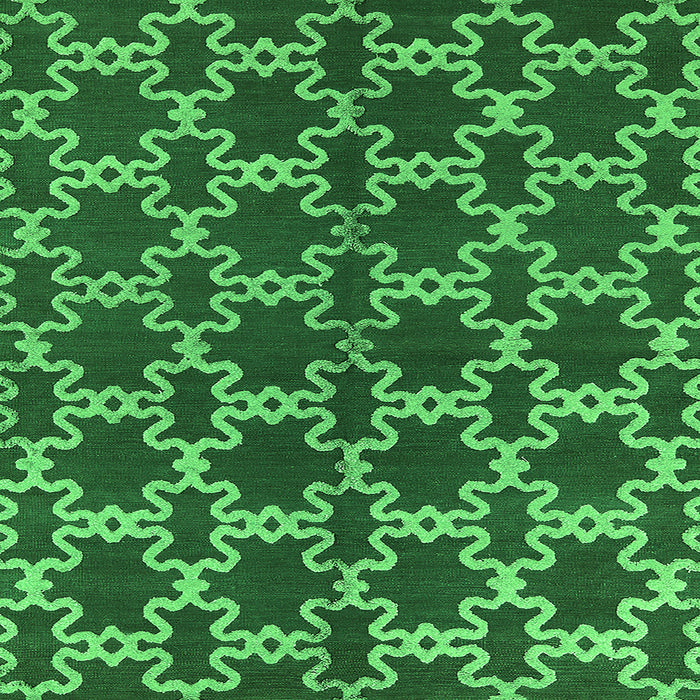 Square Machine Washable Oriental Green Industrial Area Rugs, wshurb2865grn