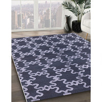 Mid-Century Modern Dark Blue Grey Blue Oriental Rug, urb2865