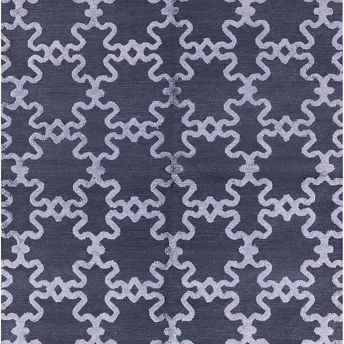 Mid-Century Modern Dark Blue Grey Blue Oriental Rug, urb2865