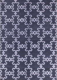 Machine Washable Industrial Modern Dark Blue Grey Blue Rug, wshurb2865