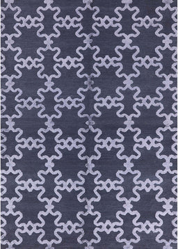 Machine Washable Industrial Modern Dark Blue Grey Blue Rug, wshurb2865
