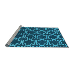 Sideview of Machine Washable Oriental Light Blue Industrial Rug, wshurb2865lblu