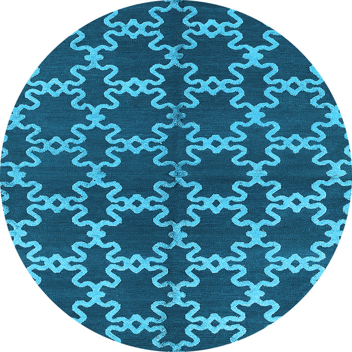 Round Oriental Light Blue Industrial Rug, urb2865lblu