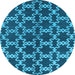 Round Oriental Light Blue Industrial Rug, urb2865lblu