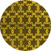 Round Machine Washable Oriental Yellow Industrial Rug, wshurb2865yw