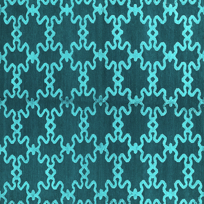 Square Machine Washable Oriental Turquoise Industrial Area Rugs, wshurb2865turq