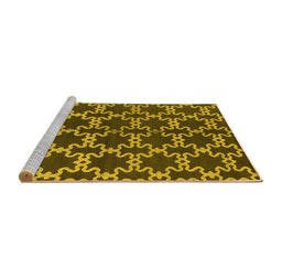 Sideview of Machine Washable Oriental Yellow Industrial Rug, wshurb2865yw