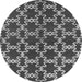 Round Machine Washable Oriental Gray Industrial Rug, wshurb2865gry