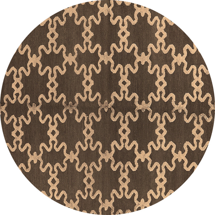 Round Oriental Brown Industrial Rug, urb2865brn