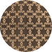 Round Oriental Brown Industrial Rug, urb2865brn