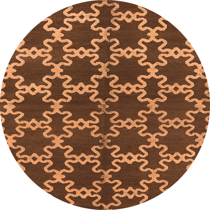 Round Oriental Orange Industrial Rug, urb2865org