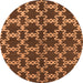 Round Oriental Orange Industrial Rug, urb2865org