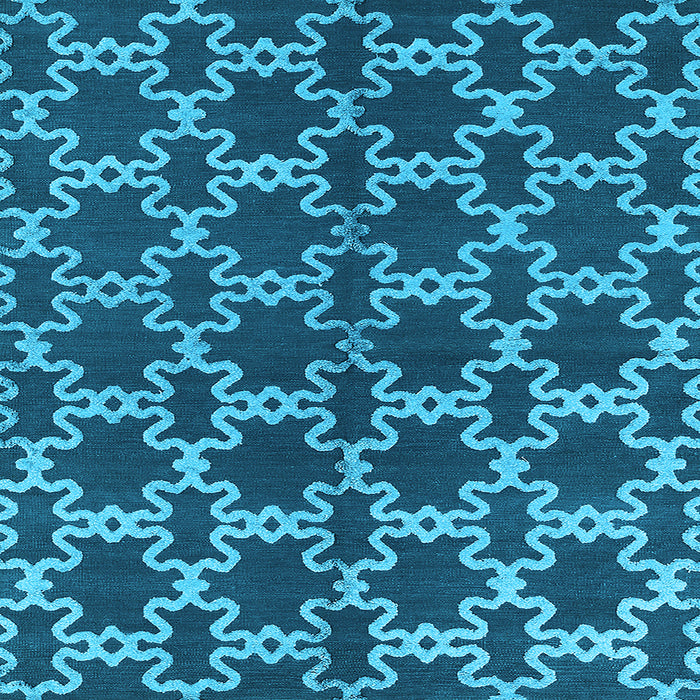 Square Machine Washable Oriental Light Blue Industrial Rug, wshurb2865lblu