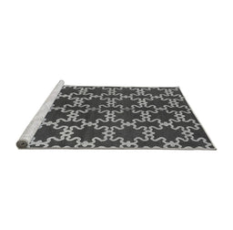 Sideview of Machine Washable Oriental Gray Industrial Rug, wshurb2865gry