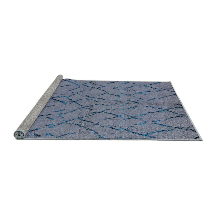 Sideview of Machine Washable Industrial Modern Columbia Blue Rug, wshurb2866
