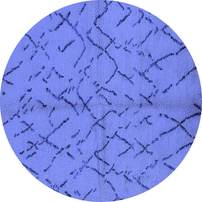 Round Oriental Blue Industrial Rug, urb2866blu