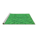 Sideview of Machine Washable Oriental Green Industrial Area Rugs, wshurb2866grn