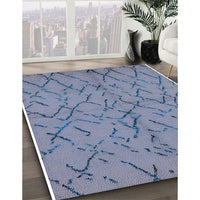 Mid-Century Modern Columbia Blue Oriental Rug, urb2866