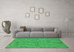 Machine Washable Oriental Green Industrial Area Rugs in a Living Room,, wshurb2866grn
