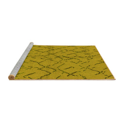 Sideview of Machine Washable Oriental Yellow Industrial Rug, wshurb2866yw